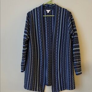 J. Jill Striped Open Front Cardigan